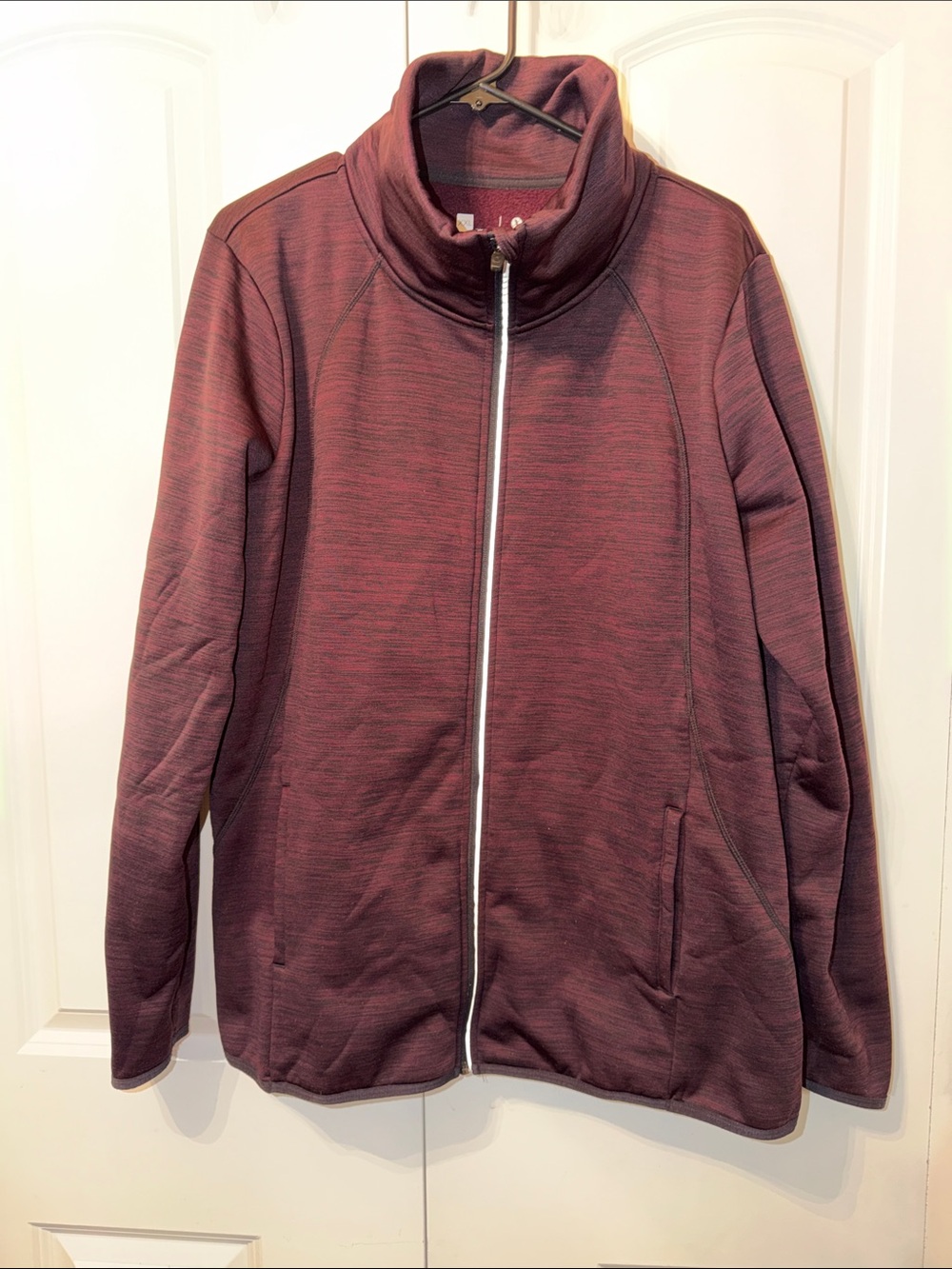 Xersion Women's heathered Maroon Full-Zip Lightweight performance Jacket